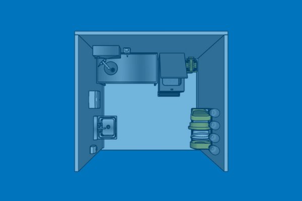 drawing of a sluice room