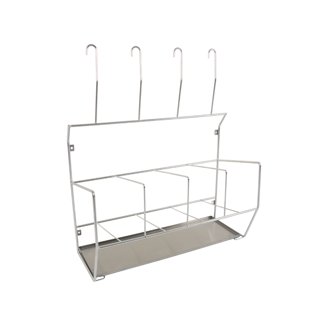4x4 stainless steel rack empty at angle