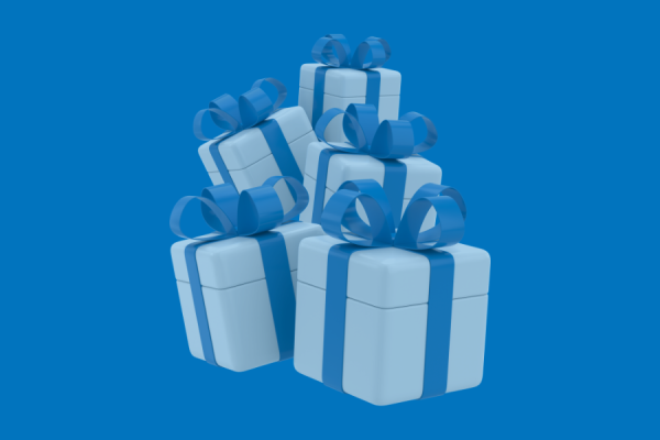 bramded blue presents